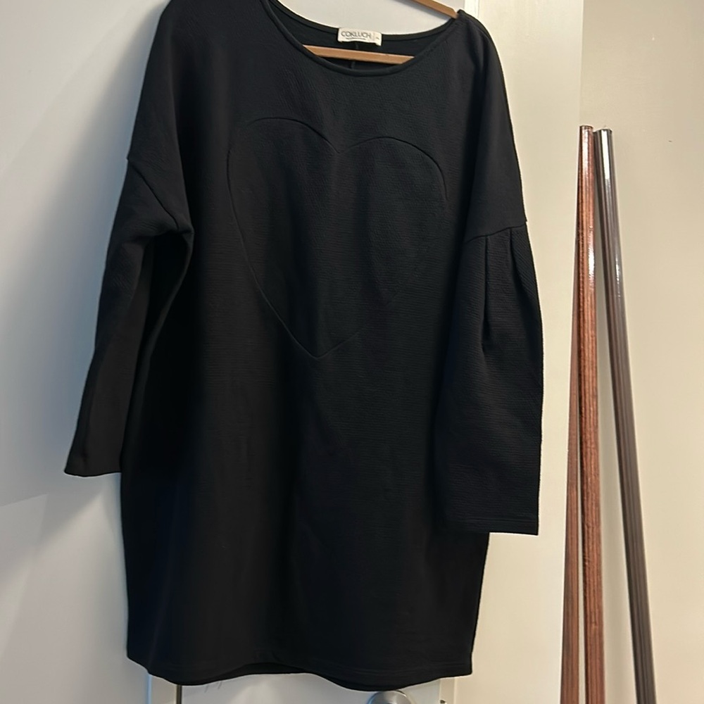 Black Heart Embossed Women's Top